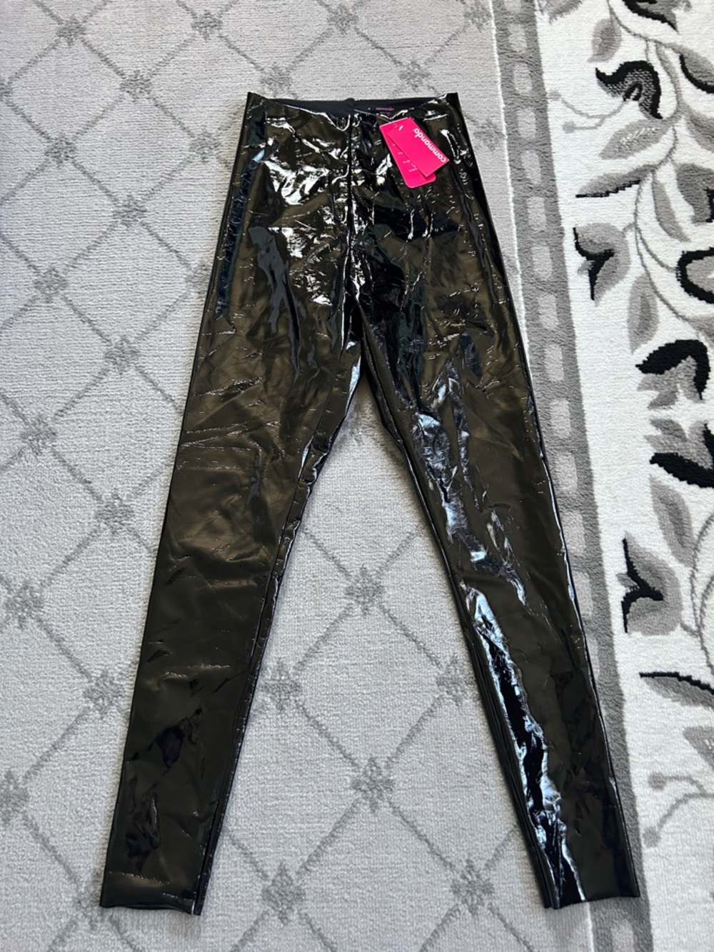 Commando Black Perfect Control Faux Patent High-Shine Leggings
